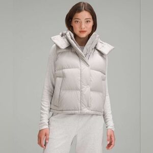 Lululemon Wunder Puff Cropped Vest Heathered Natural Ivory Size 4